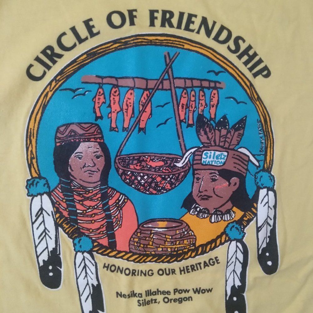 Deadstock Vintage Circle Of Friendship Nesika Illahee Pow Wow T-Shirt